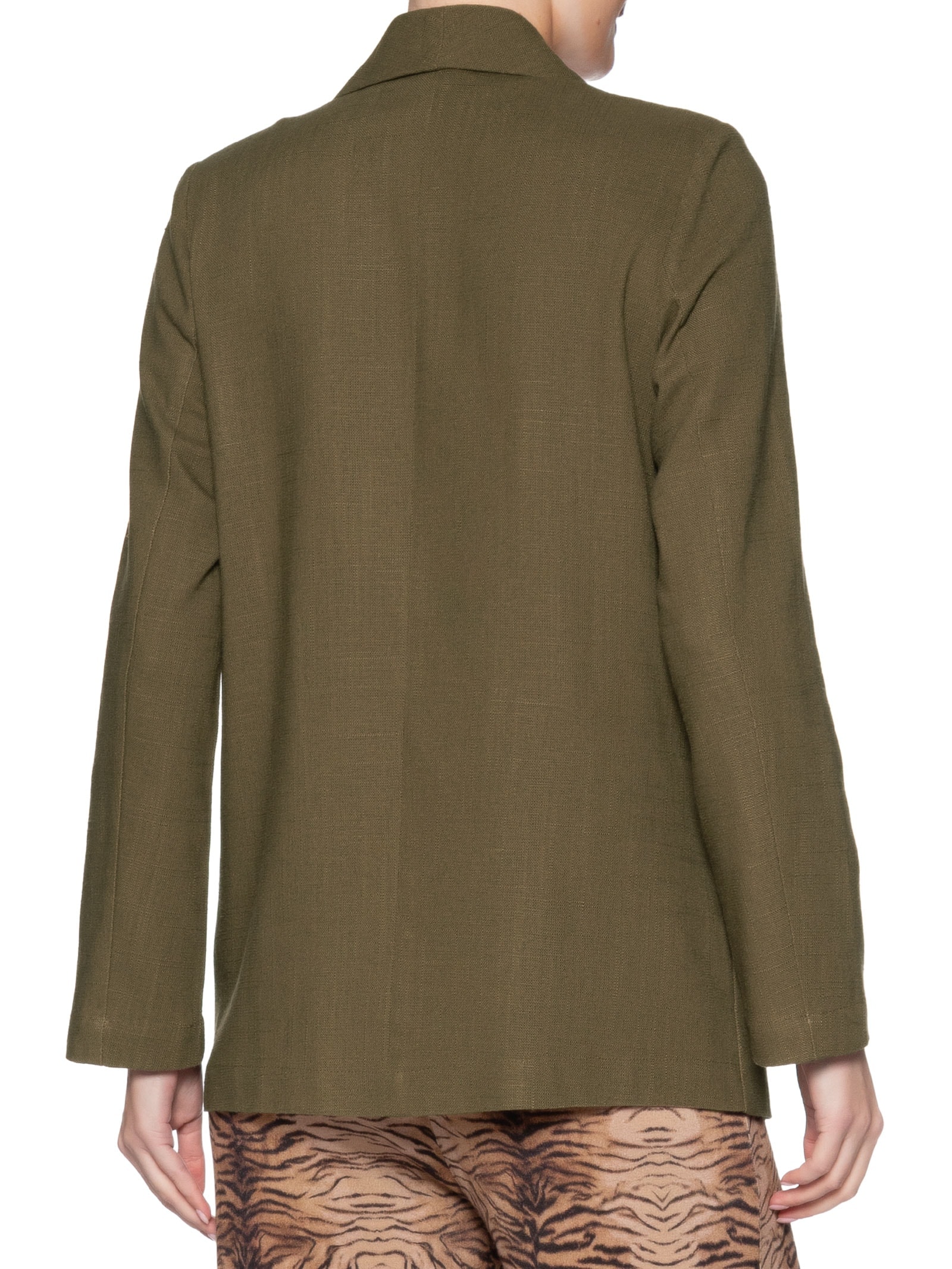 Blazer Feminino Alfaiataria Bolso Frontal Marrom Maria Filó