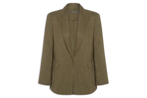 Blazer Feminino Alfaiataria Bolso Frontal - Marrom