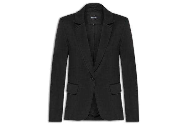 Blazer Feminino Alfaiataria Com Bolsos Frontais - Preto