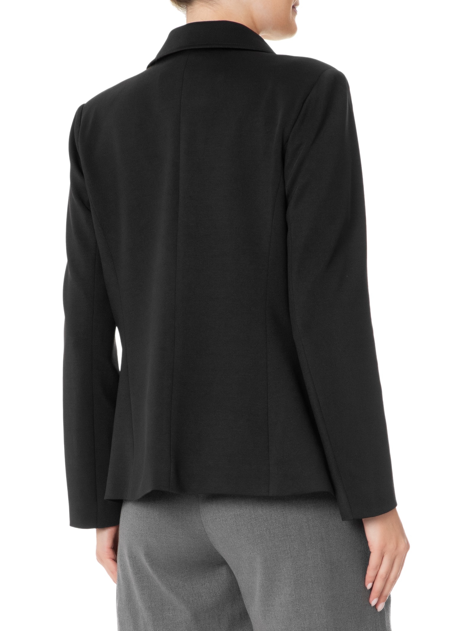 Blazer Feminino Alfaiataria Com Bolsos Frontais Preto Basiq