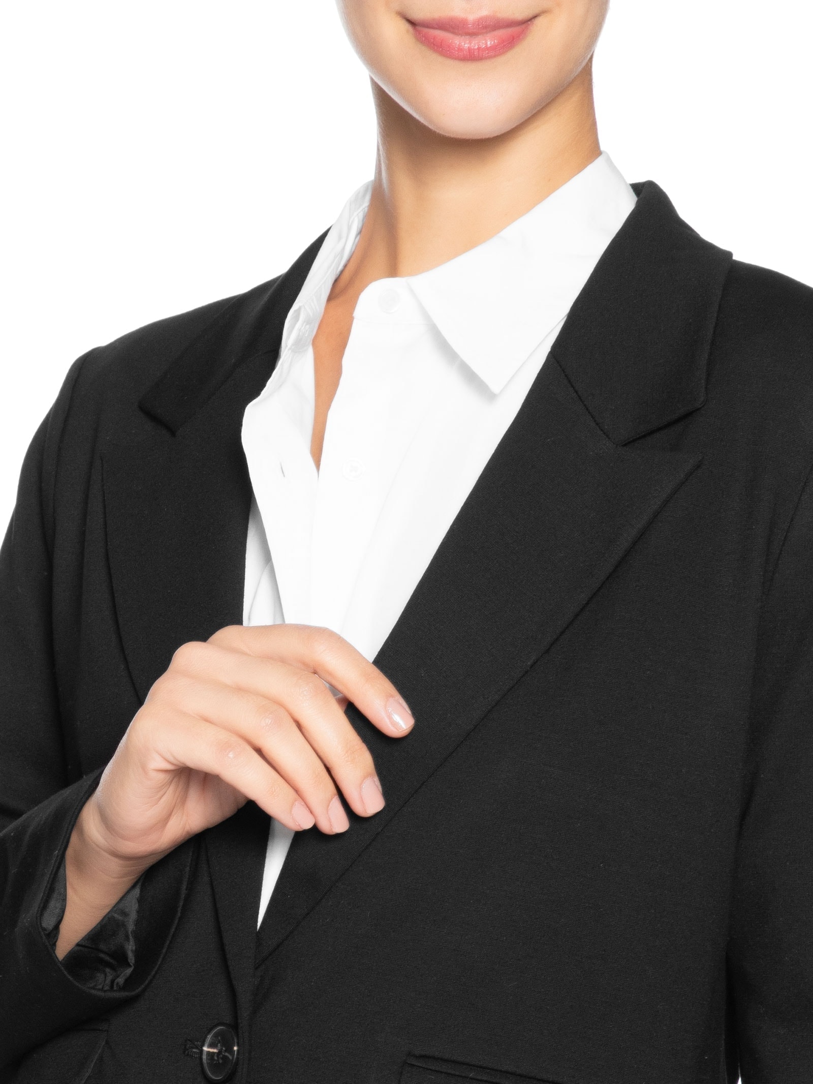 Blazer Feminino Alfaiataria Com Bolsos Preto Basiq