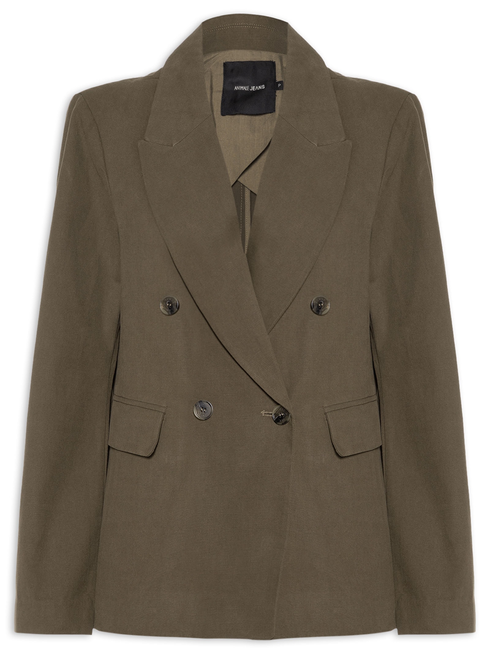 Blazer Feminino Alfaiataria Com Botões Marrom Animale Jeans