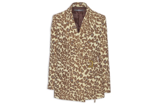 Blazer Feminino Alfaiataria Estampa Onça Jacquard - Animal Print