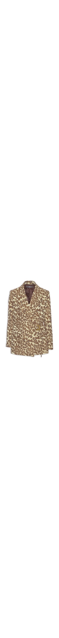 Blazer Feminino Alfaiataria Estampa Onça Jacquard - Animal Print