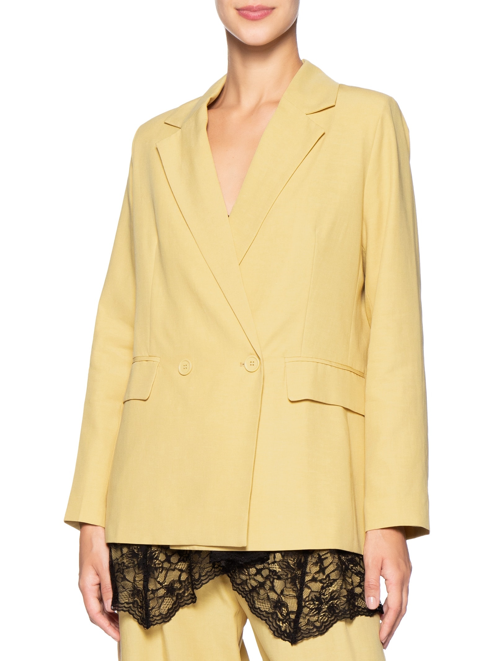 Blazer Feminino Alfaiataria Marieta Amarelo Animale Jeans