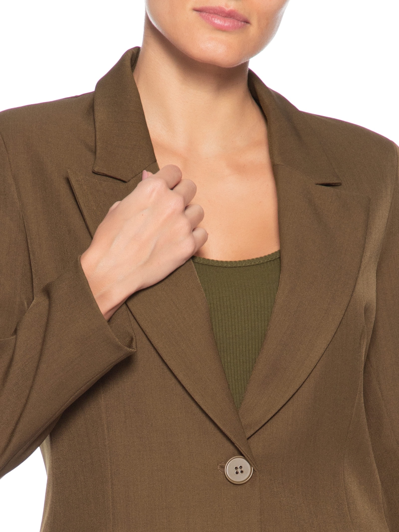 Blazer Feminino Alfaiataria Marrom Market 33