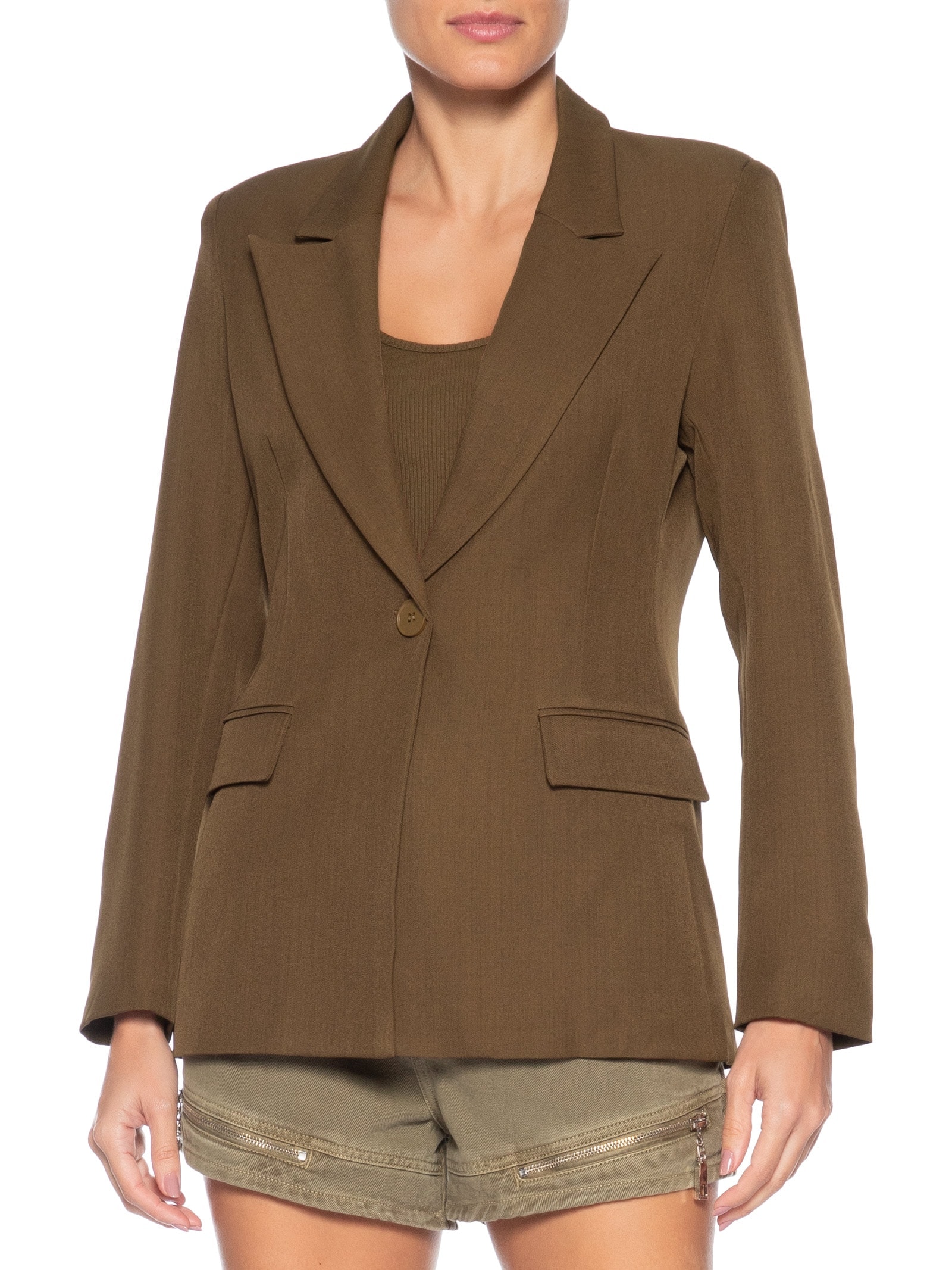 Blazer Feminino Alfaiataria Marrom Market 33