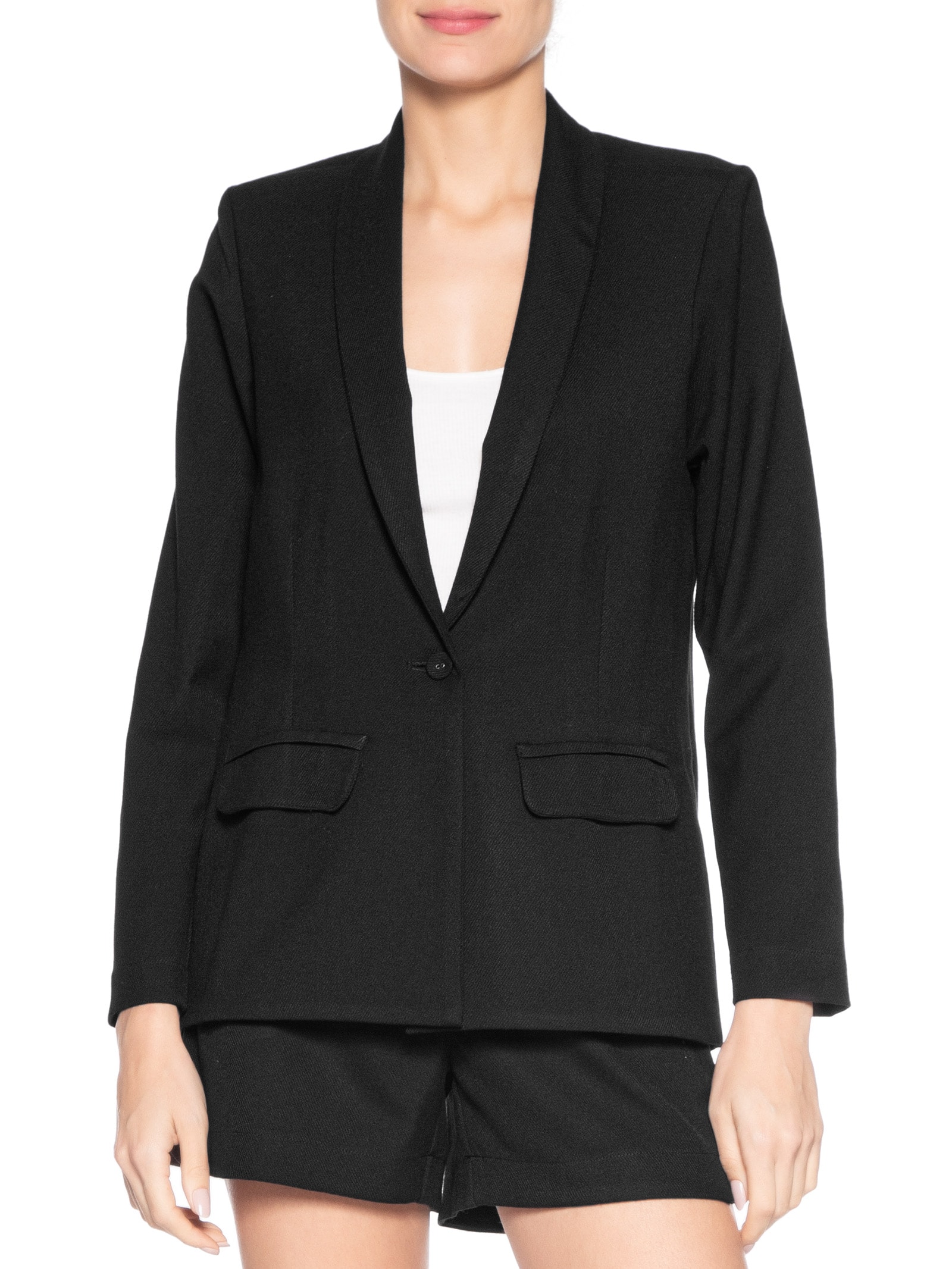 Blazer Feminino Alfaiataria Preto Maria Filó