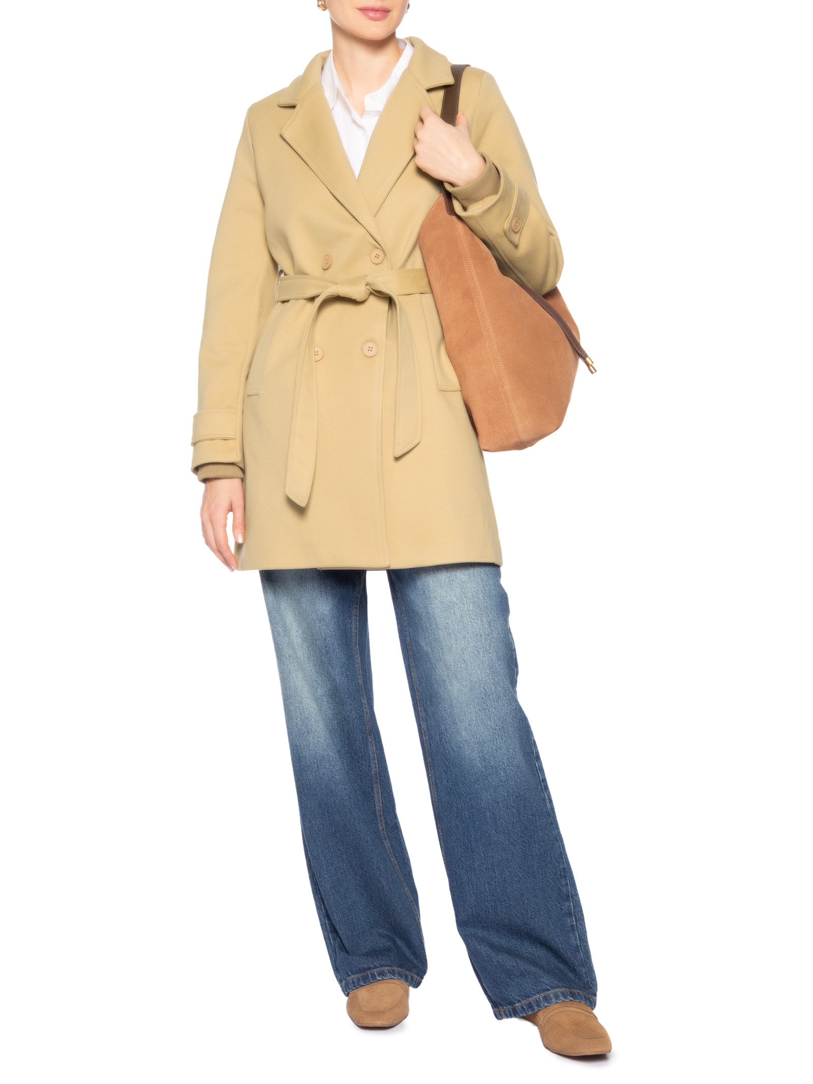 Blazer Feminino Alongado Bege Basiq