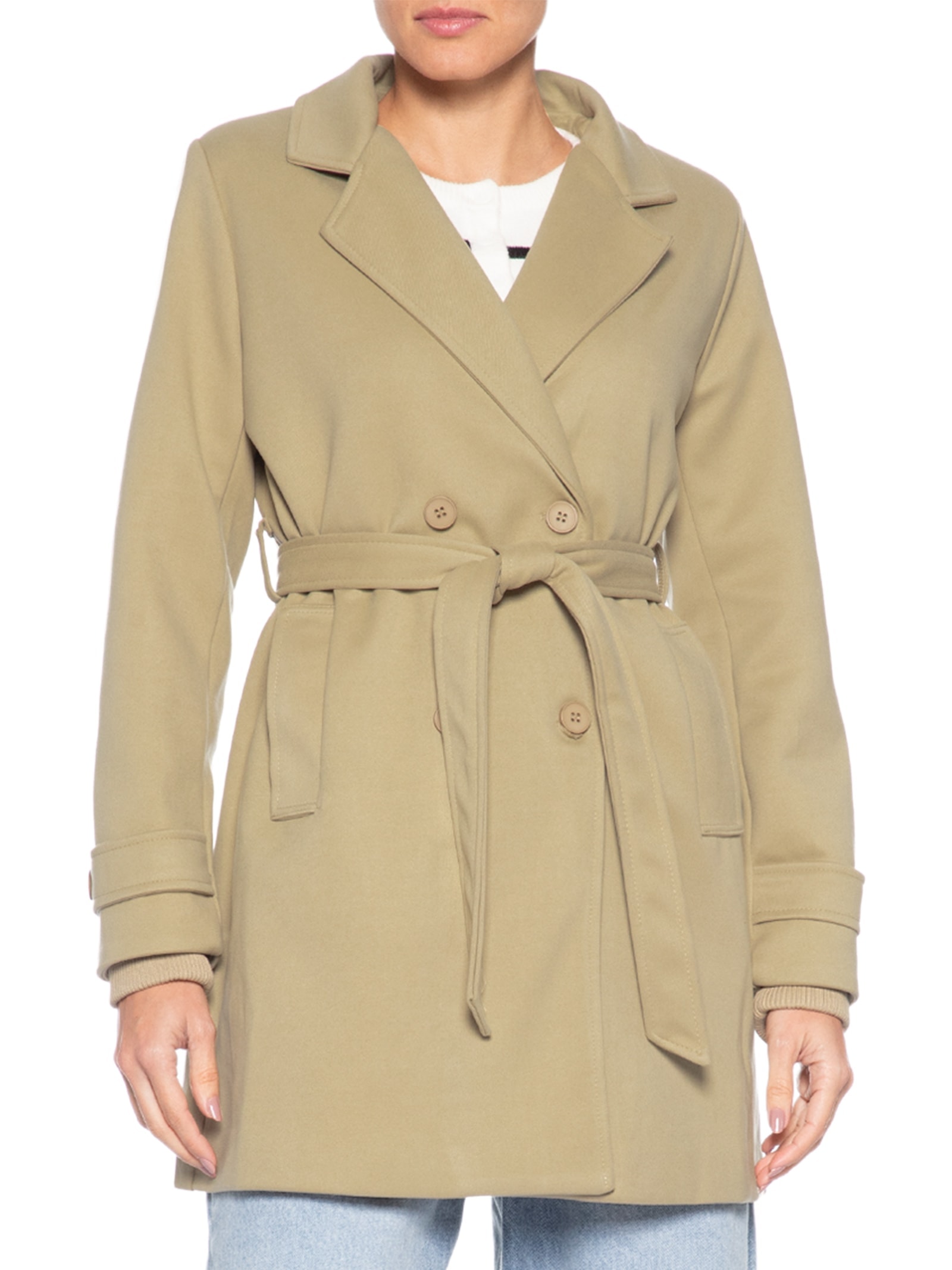 Blazer Feminino Alongado Bege Basiq