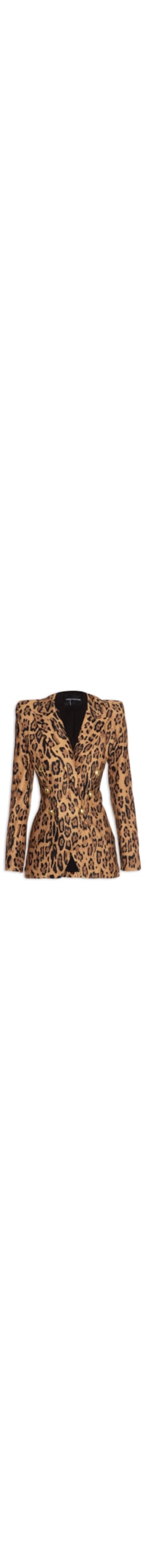 Blazer Feminino Alongado Com Abotoamento - Animal Print