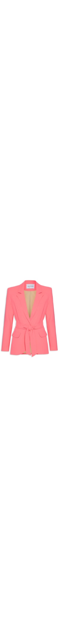 Blazer Feminino Alongado Com Faixa - Rosa