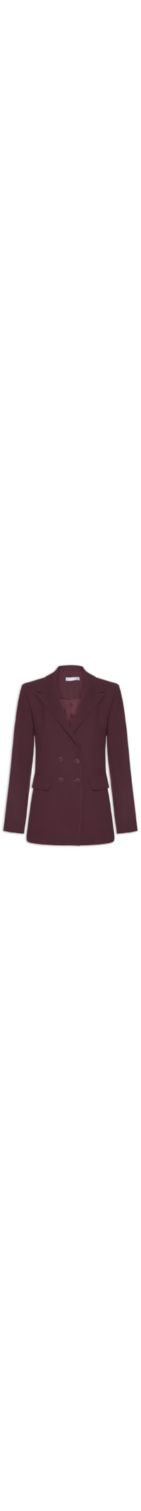 Blazer Feminino Alongado Com Ombreiras Em Crepe - Roxo