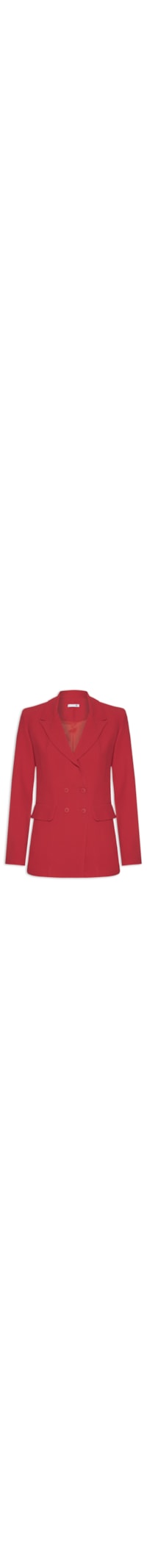 Blazer Feminino Alongado Com Ombreiras Em Crepe - Vermelho