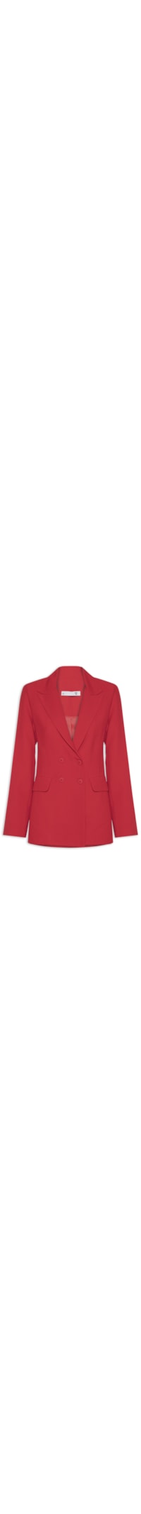 Blazer Feminino Alongado Com Ombreiras Em Crepe - Vermelho