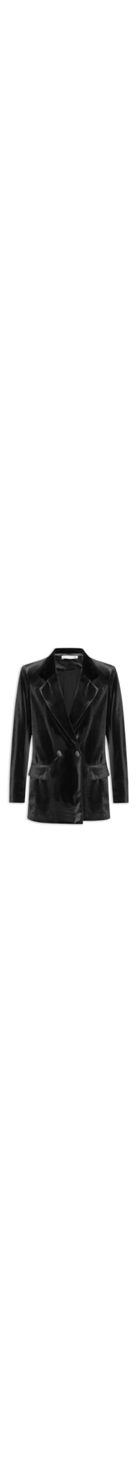 Blazer Feminino Alongado em Veludo - Preto