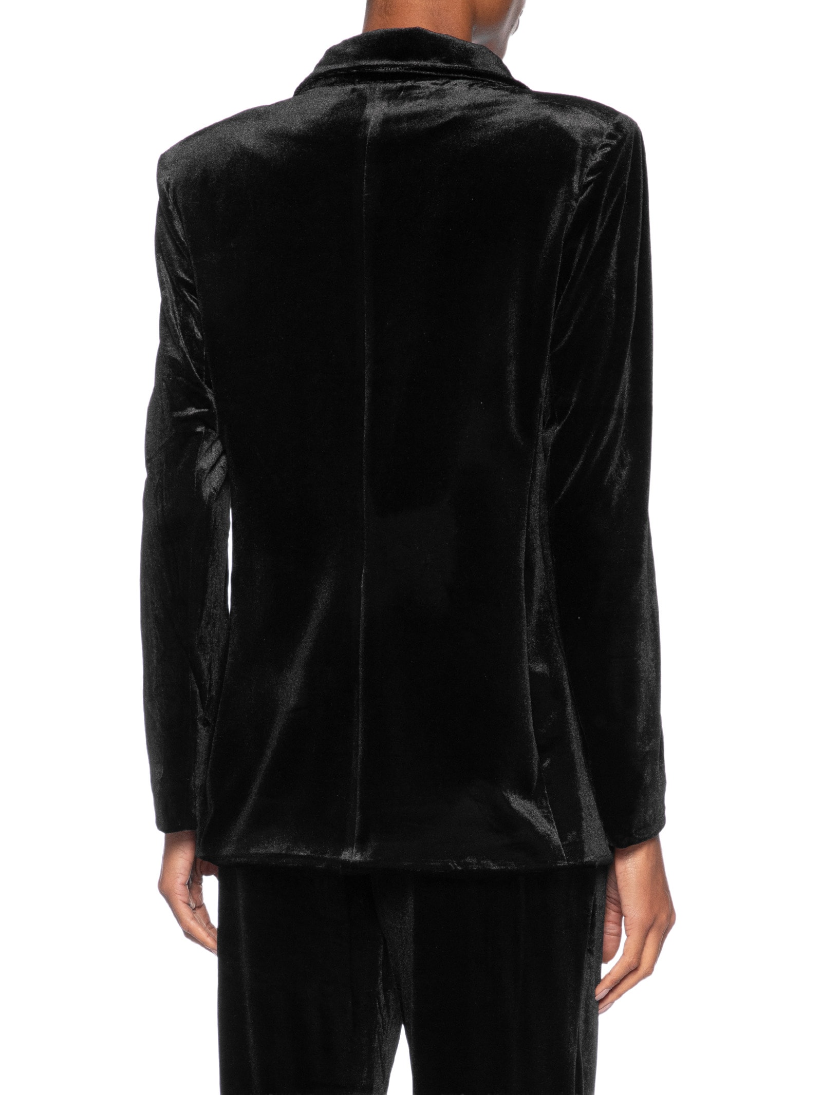 Blazer Feminino Alongado em Veludo Preto '2Essential