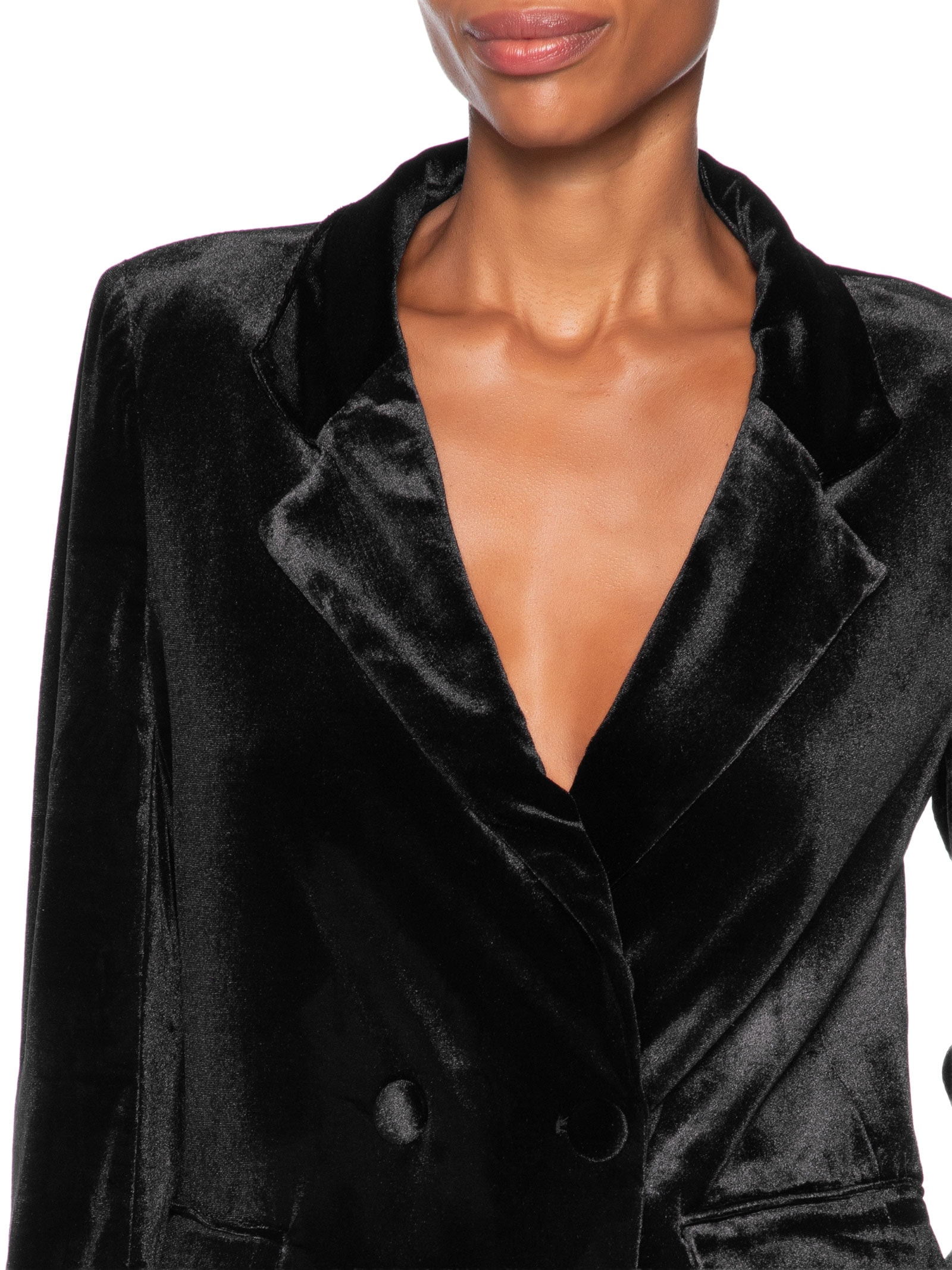 Blazer Feminino Alongado em Veludo Preto '2Essential