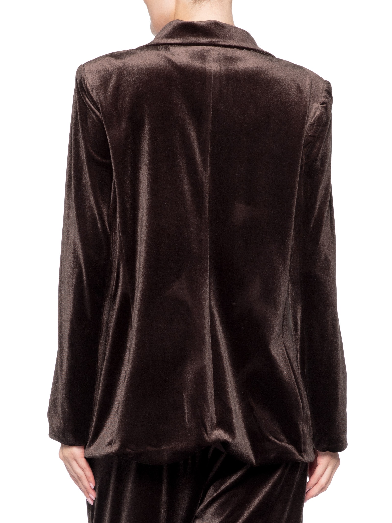Blazer Feminino Alongado em Veludo – Marrom '2Essential