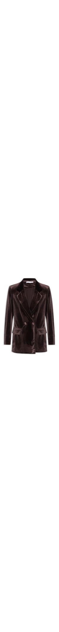 Blazer Feminino Alongado em Veludo – Marrom