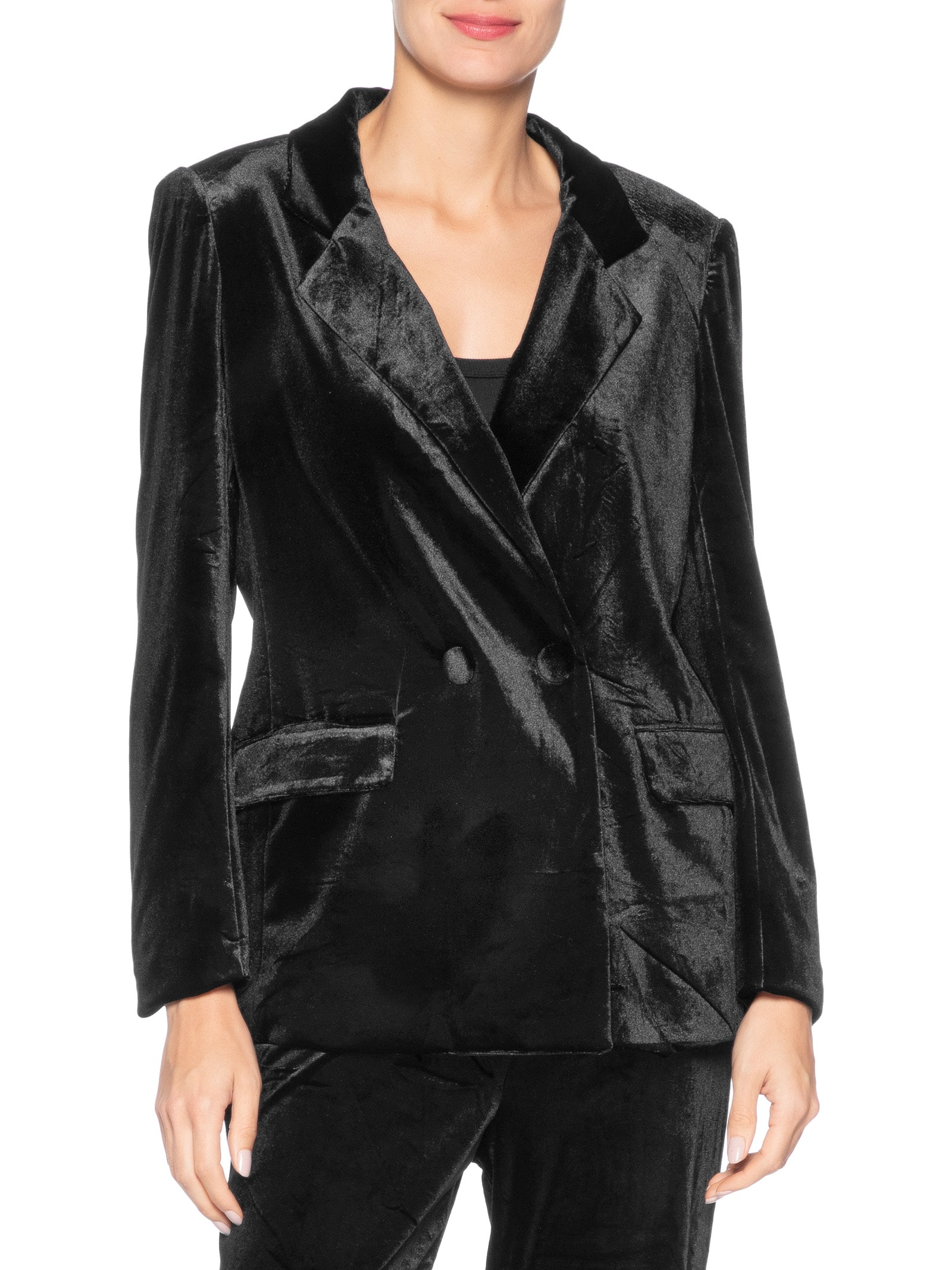 Blazer Feminino Alongado em Veludo – Preto '2Essential