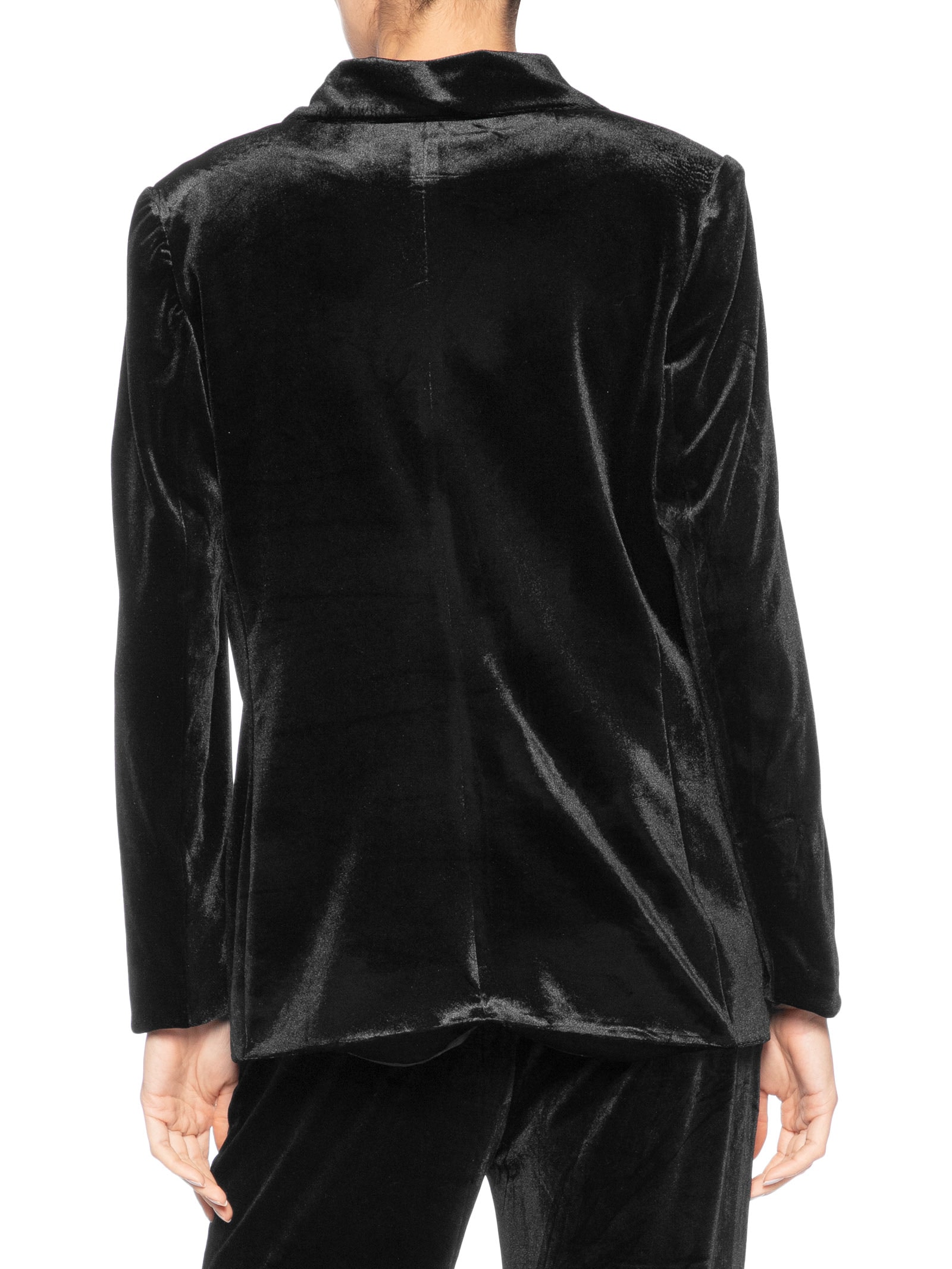 Blazer Feminino Alongado em Veludo – Preto '2Essential