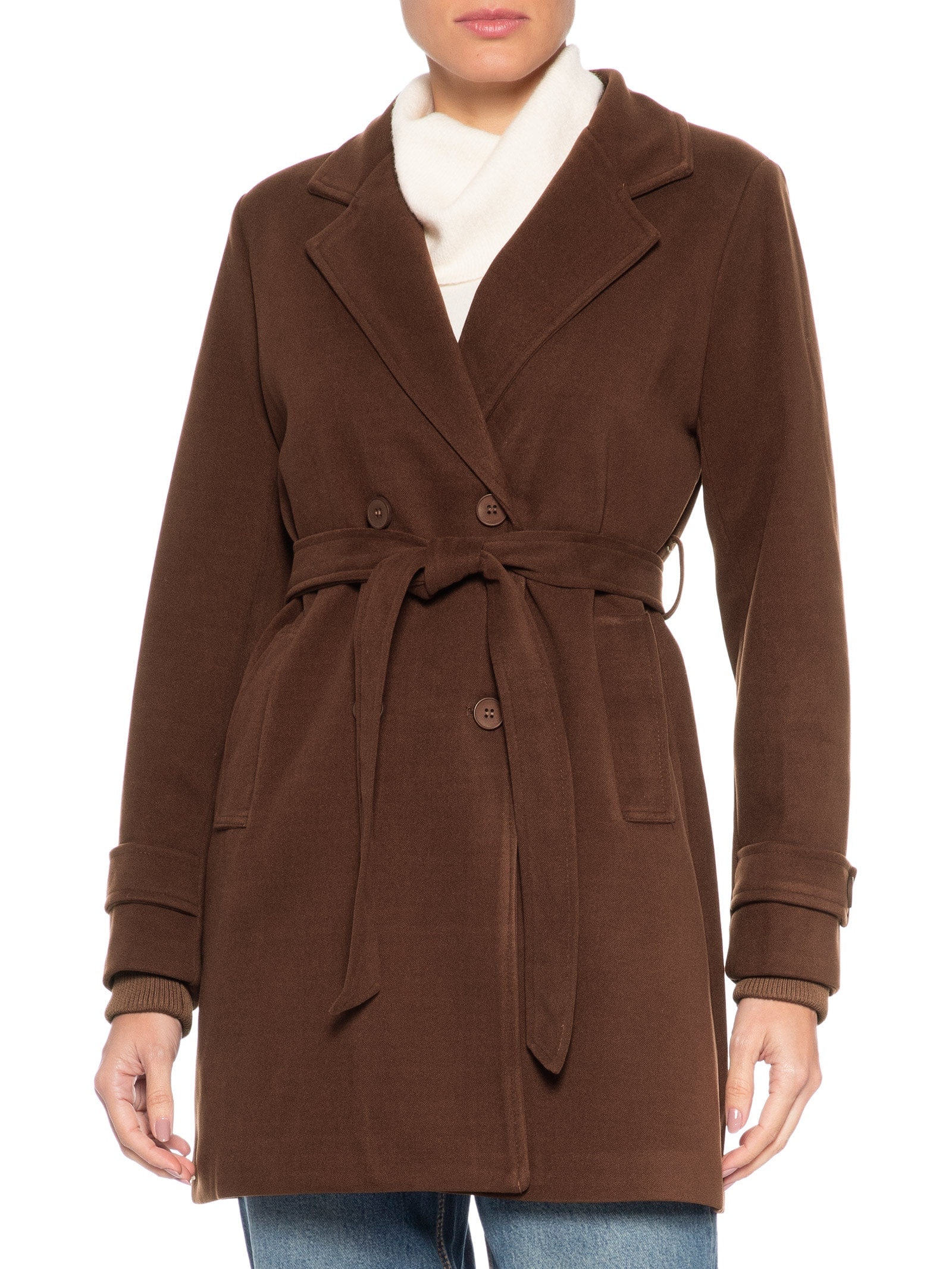 Blazer Feminino Alongado Marrom Basiq