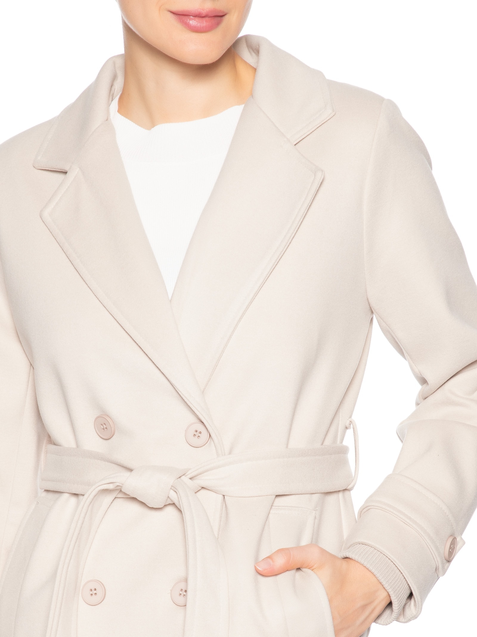Blazer Feminino Alongado Off White Basiq
