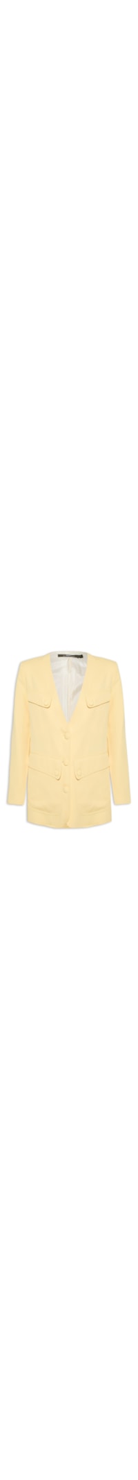 Blazer Feminino Alongado Papiro Com Bolso - Amarelo