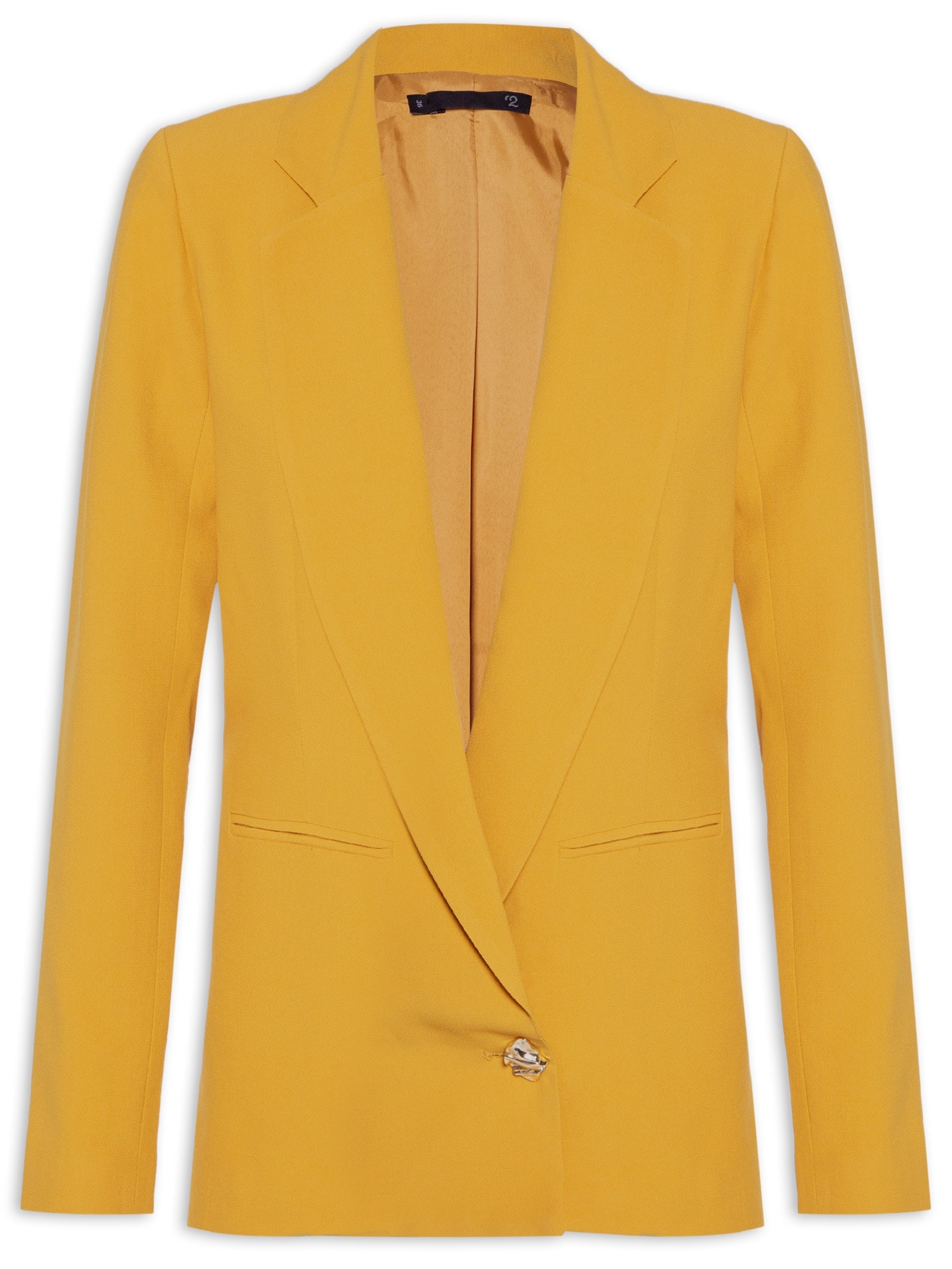 Blazer Feminino Alongando Em Crepe Amarelo '2Essential