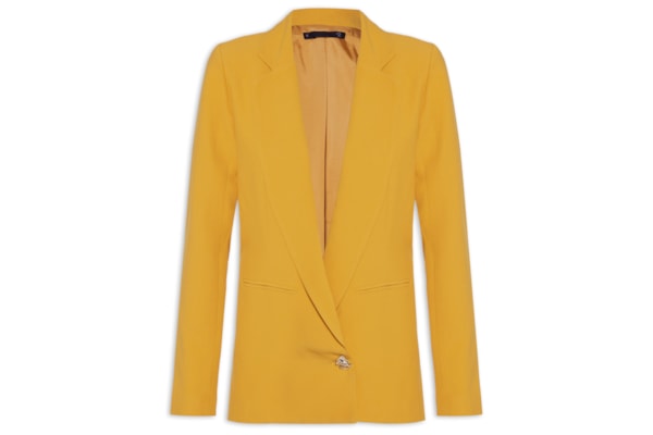 Blazer Feminino Alongando Em Crepe - Amarelo