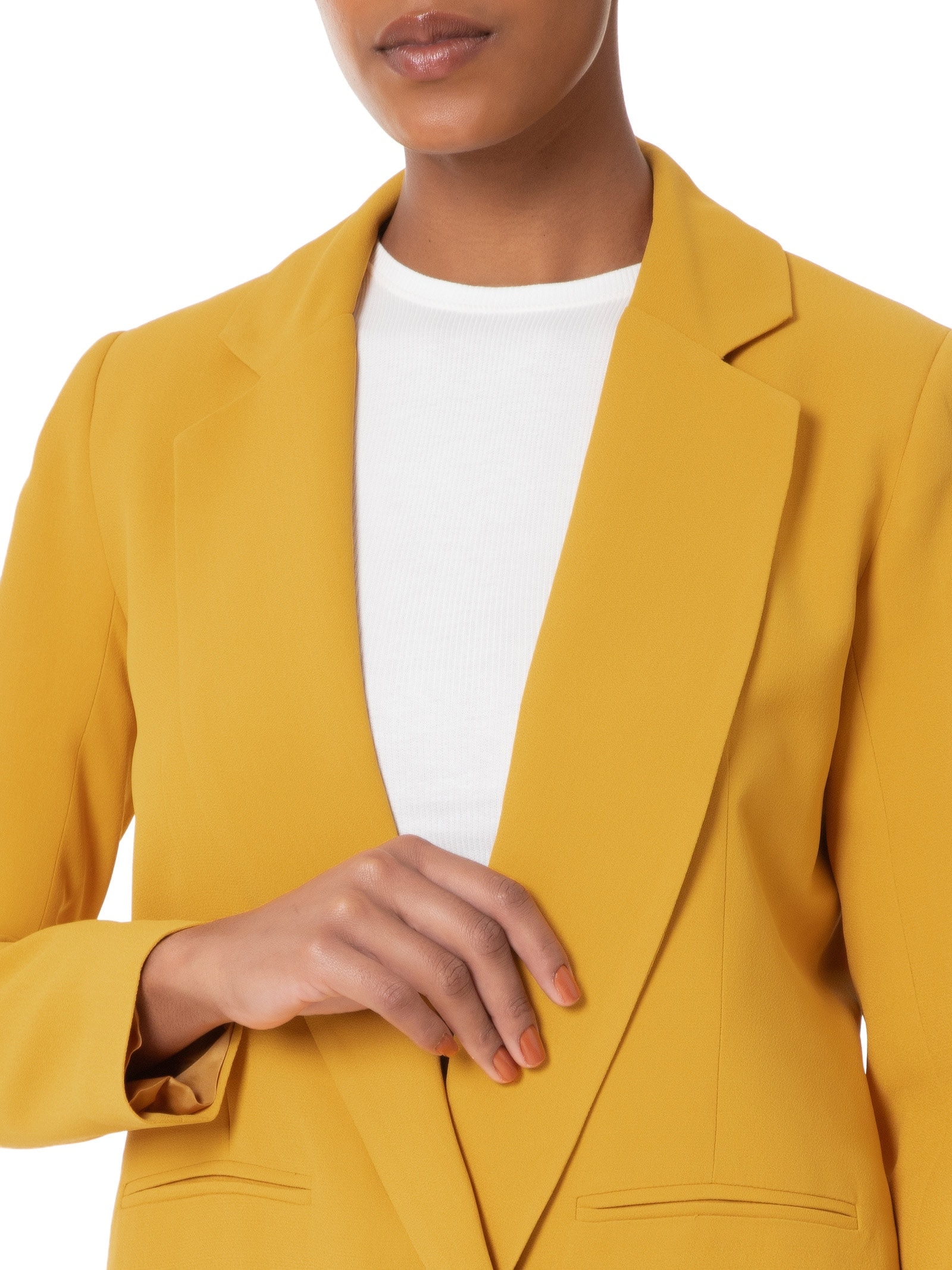 Blazer Feminino Alongando Em Crepe Amarelo '2Essential