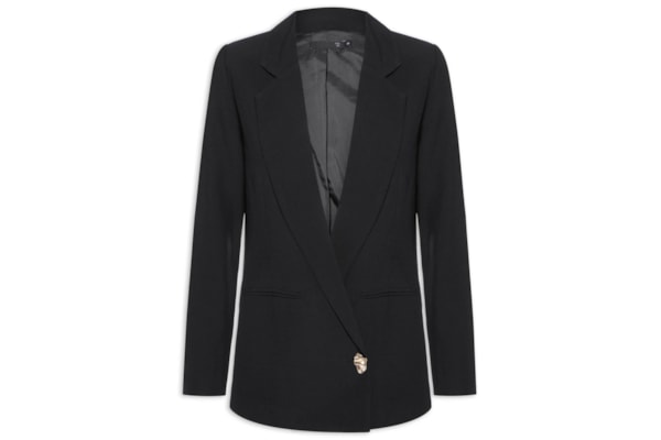 Blazer Feminino Alongando Em Crepe - Preto