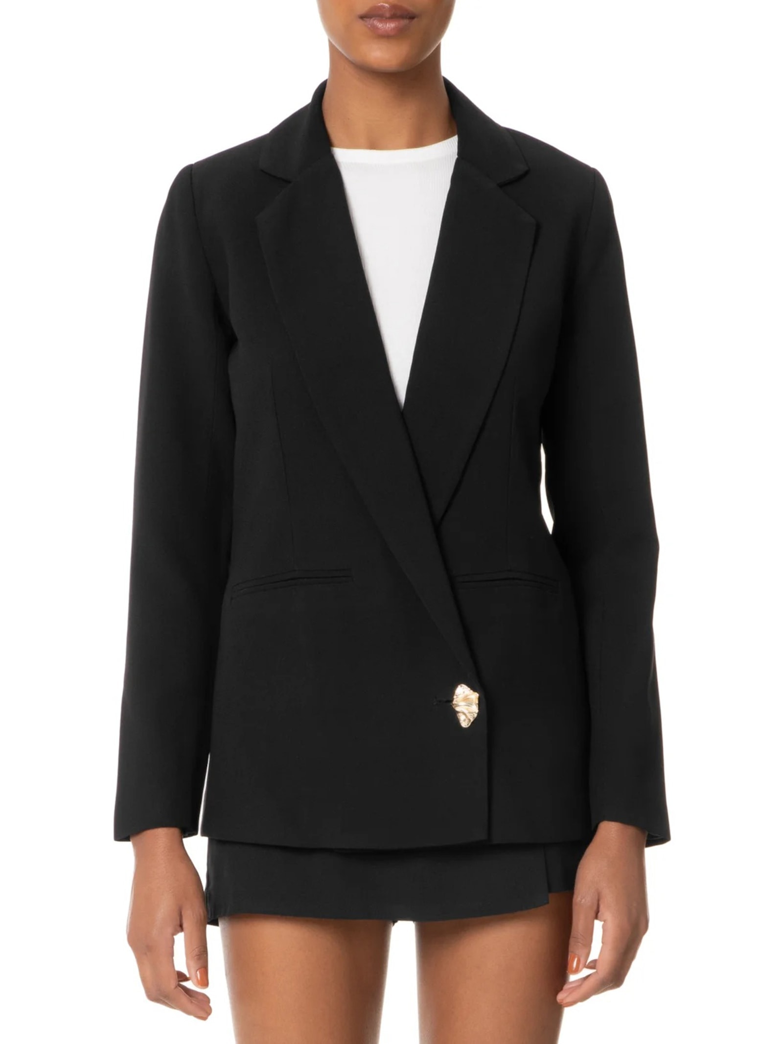 Blazer Feminino Alongando Em Crepe Preto '2Essential