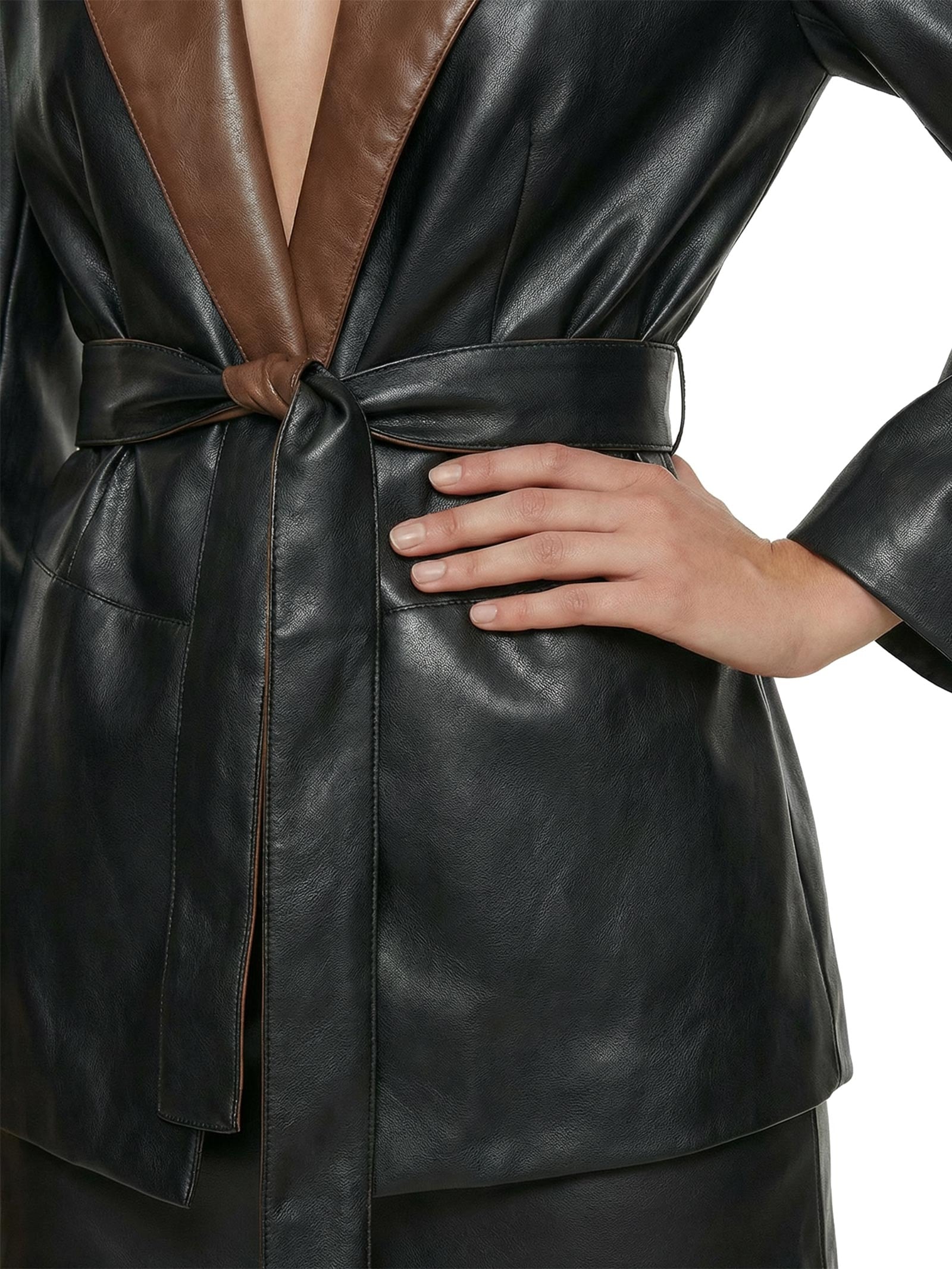 Blazer Feminino Amplo Bicolor Preto My Favorite