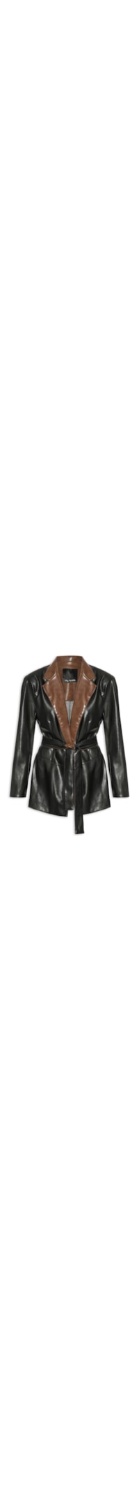 Blazer Feminino Amplo Bicolor - Preto