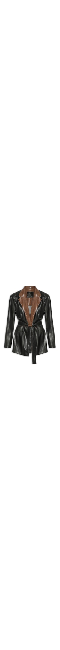 Blazer Feminino Amplo Bicolor - Preto