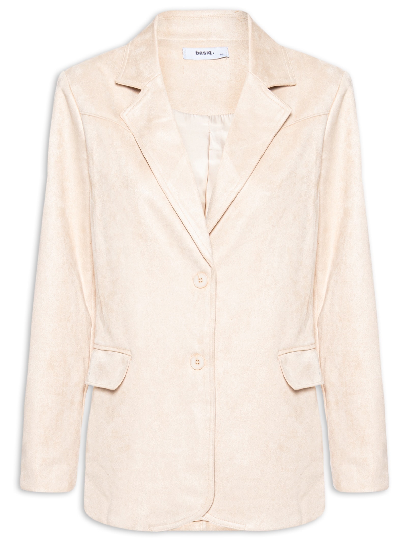 Blazer Feminino Aveludado Bege Basiq