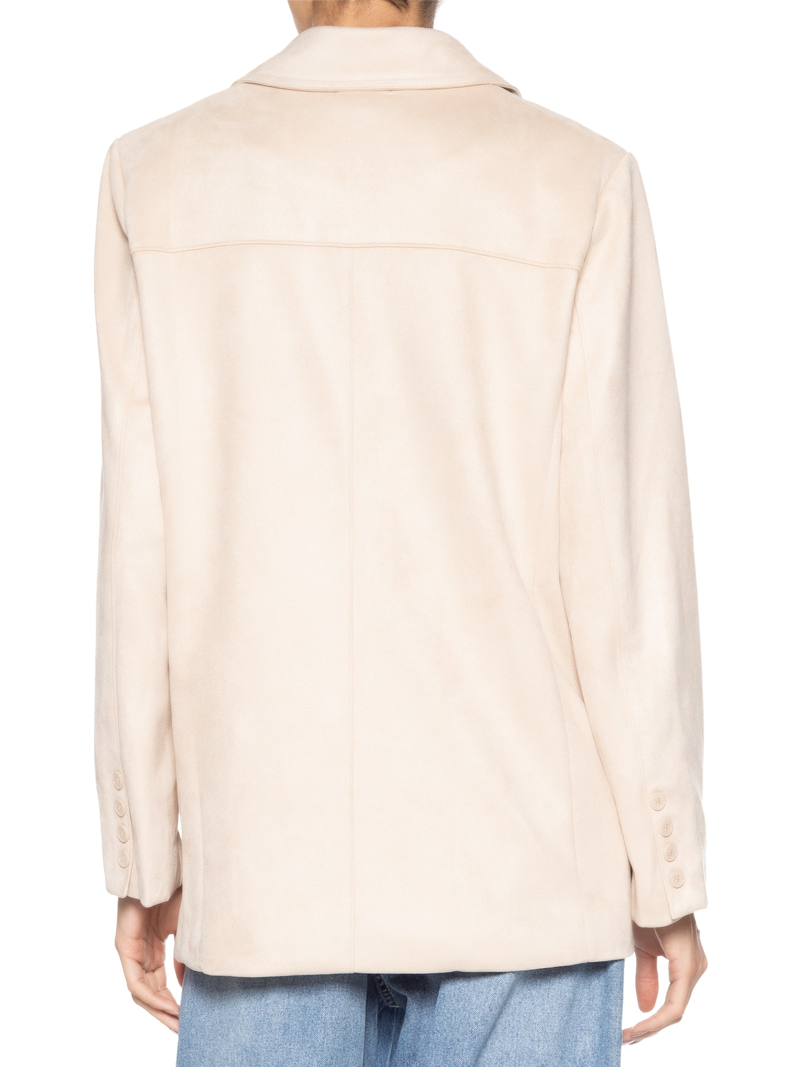 Blazer Feminino Aveludado Bege Basiq