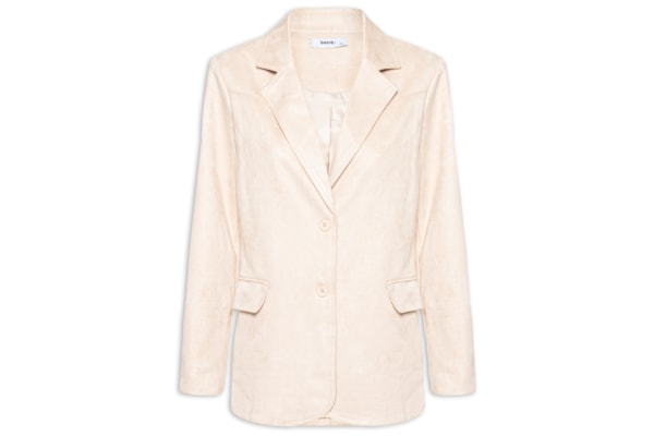 Blazer Feminino Aveludado - Bege