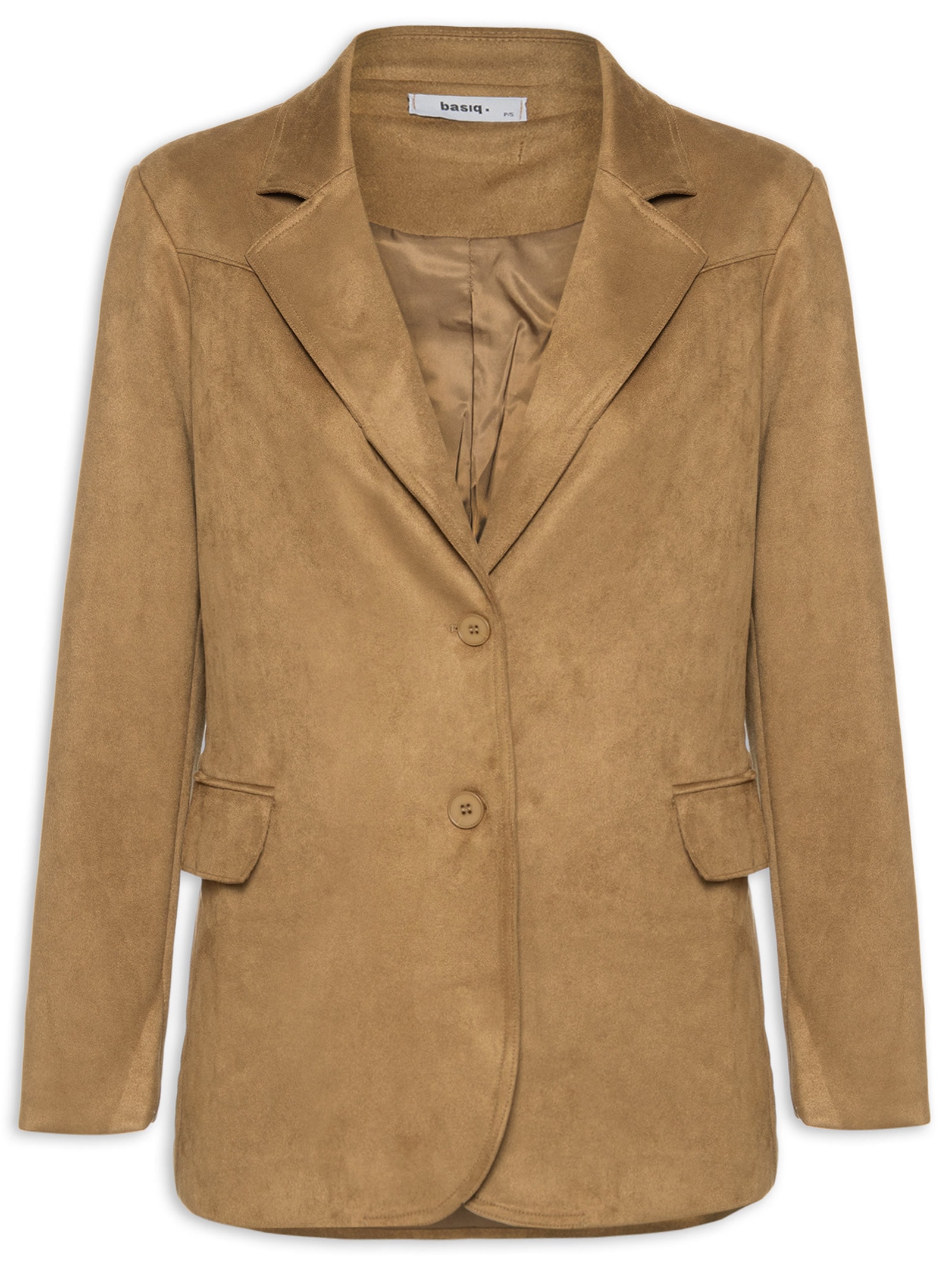 Blazer Feminino Aveludado Bege Basiq