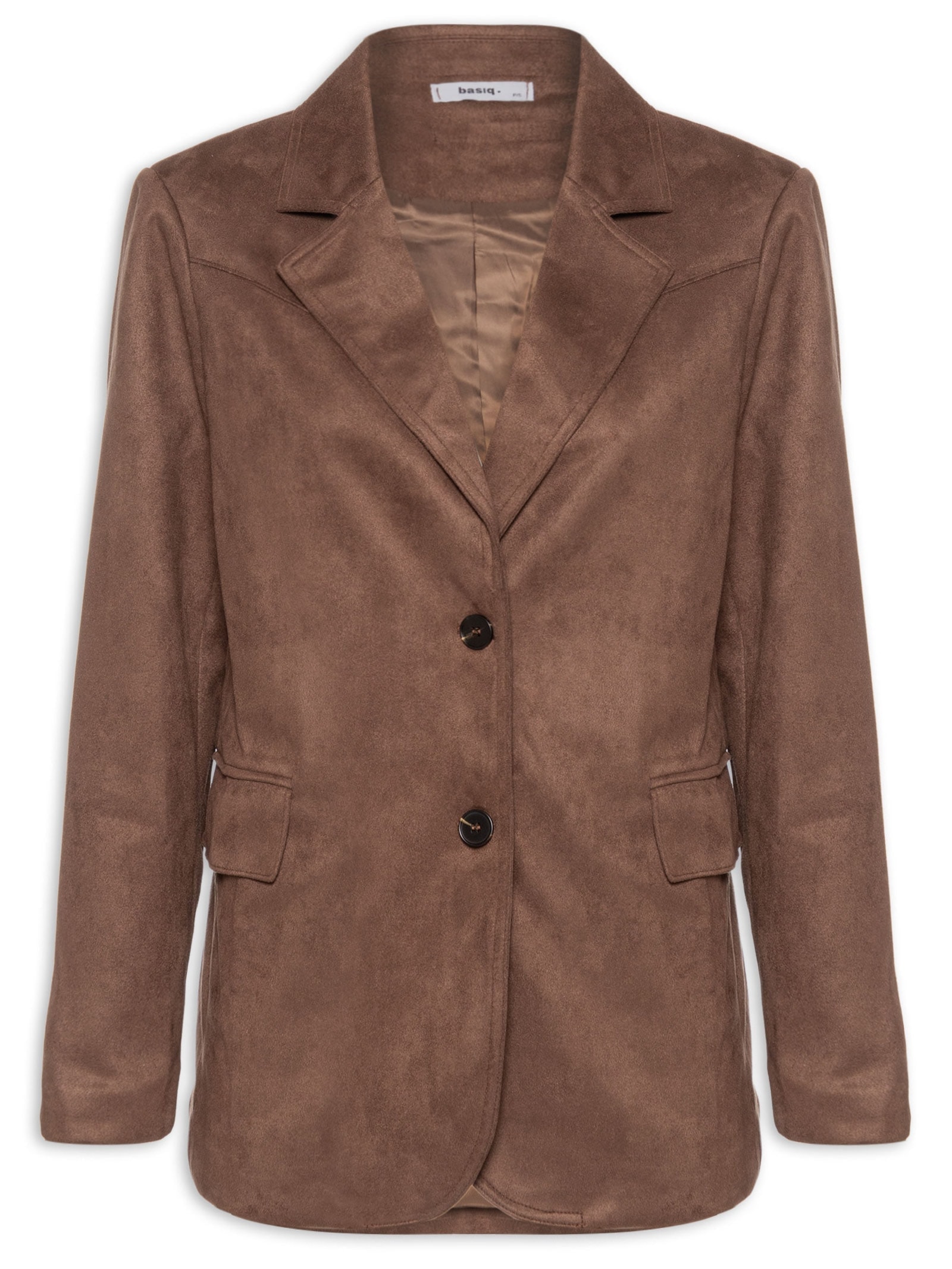 Blazer Feminino Aveludado Marrom Basiq