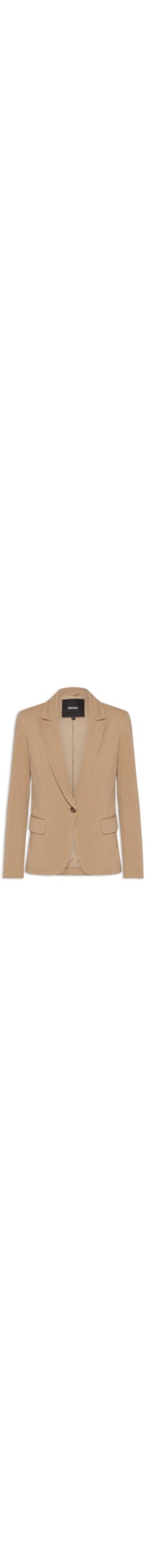 Blazer Feminino Básico Com Bolsos Frontais - Bege