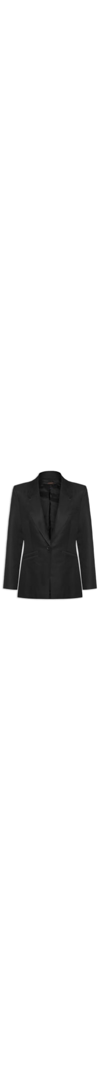 Blazer Feminino Bolsos Com Linho - Preto