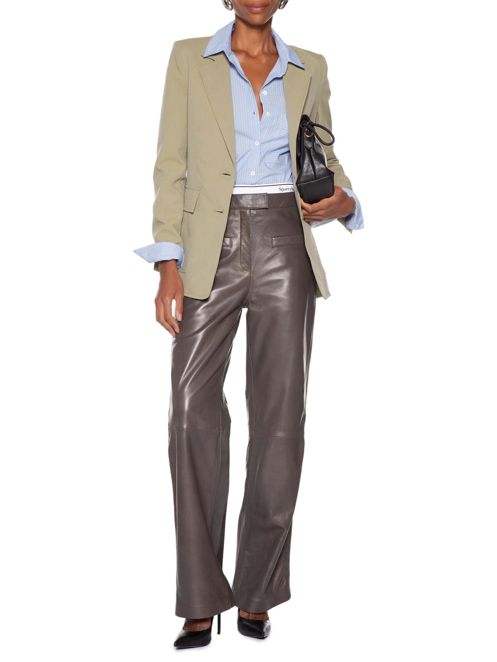 Blazer Feminino Bolsos Kaki Verde Animale