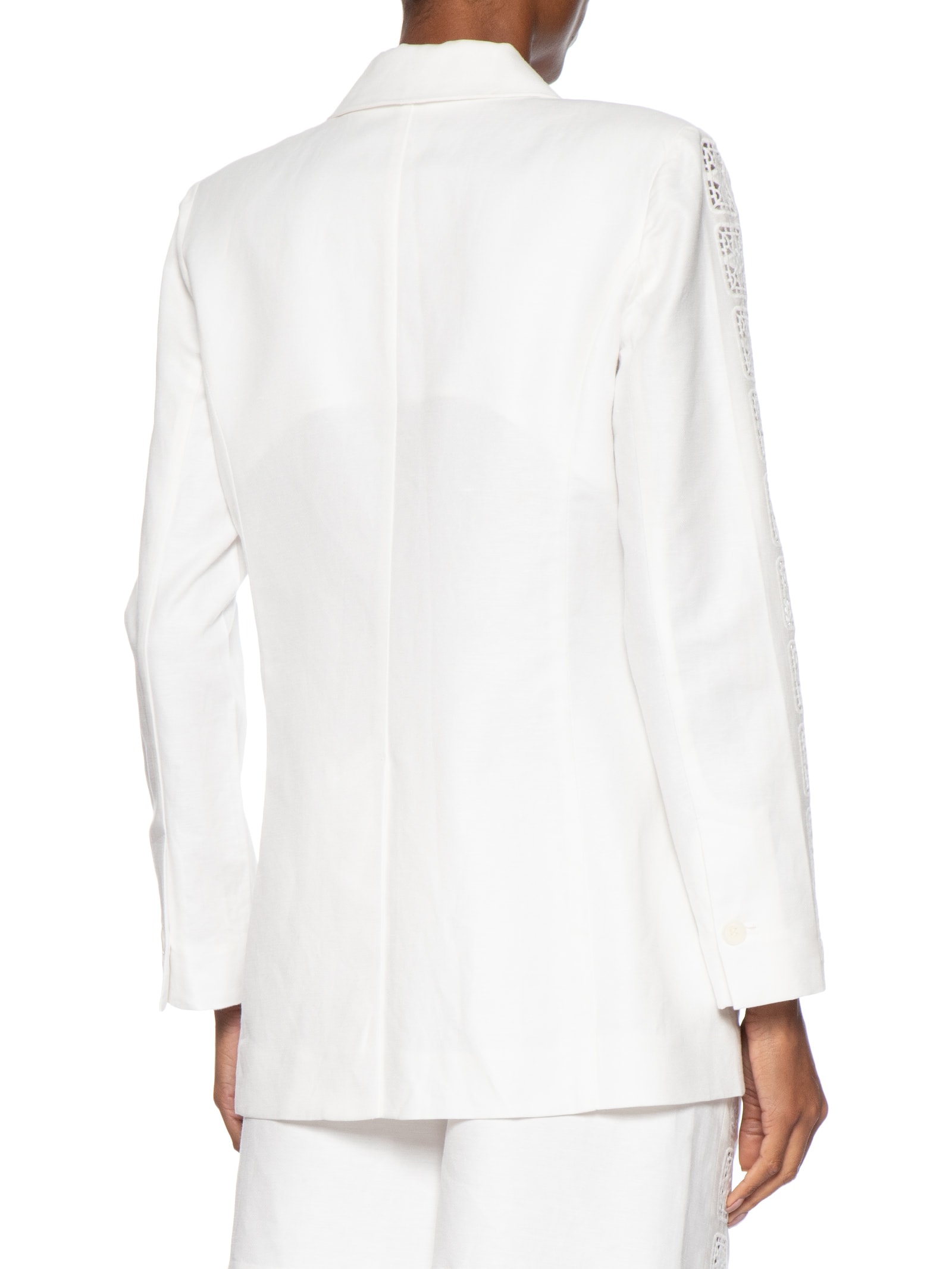 Blazer Feminino Bordado Manga Branco Animale