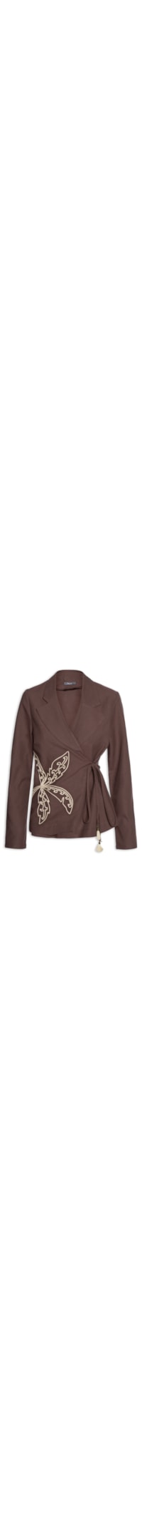 Blazer Feminino Bordado Palmeiras - Marrom