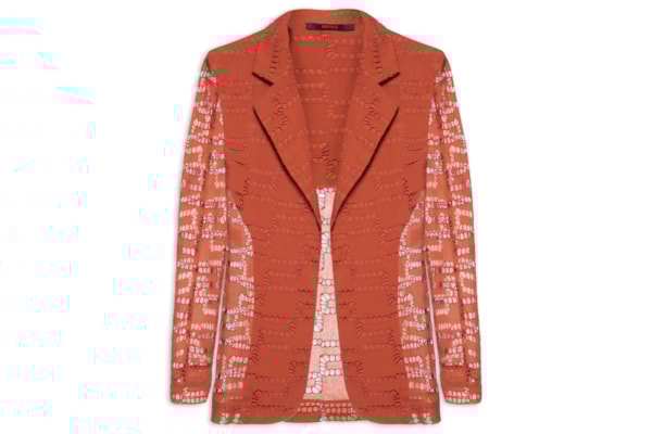 Blazer Feminino Bordado Voil - Vermelho