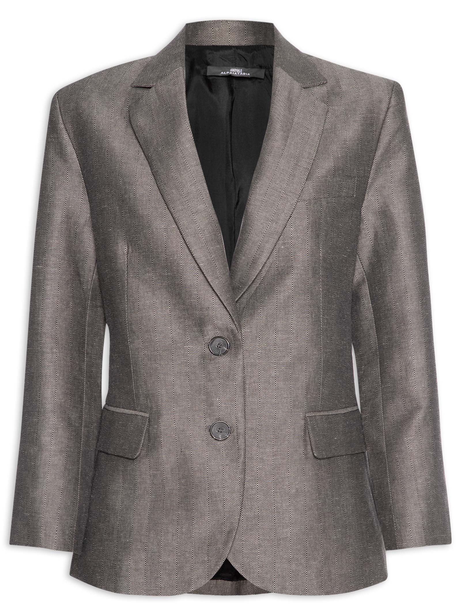 Blazer Feminino Chevron Cinza Animale