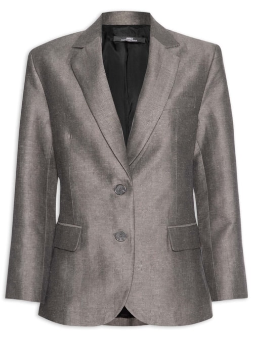 Blazer Feminino Chevron - Cinza